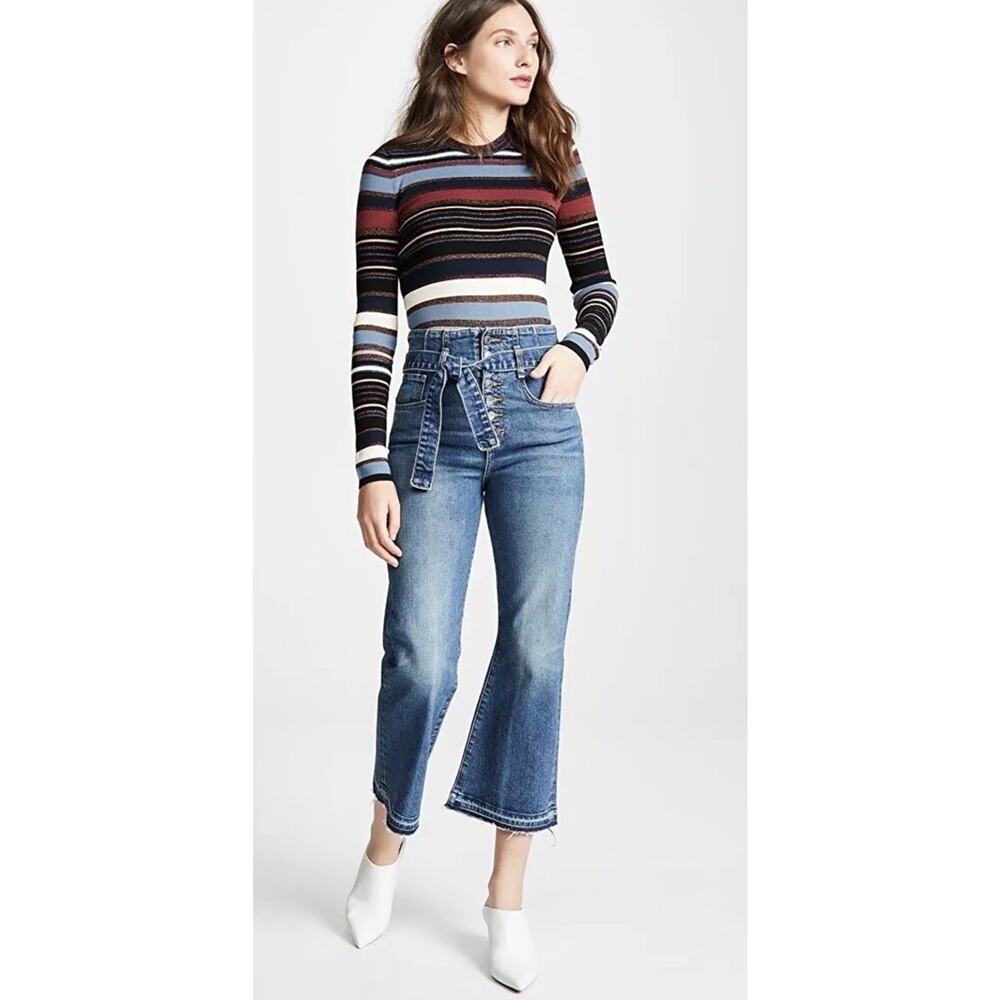 Veronica Beard Marlene Visit Corset Wide Jean, size 27 Doesn’T Have A Belt